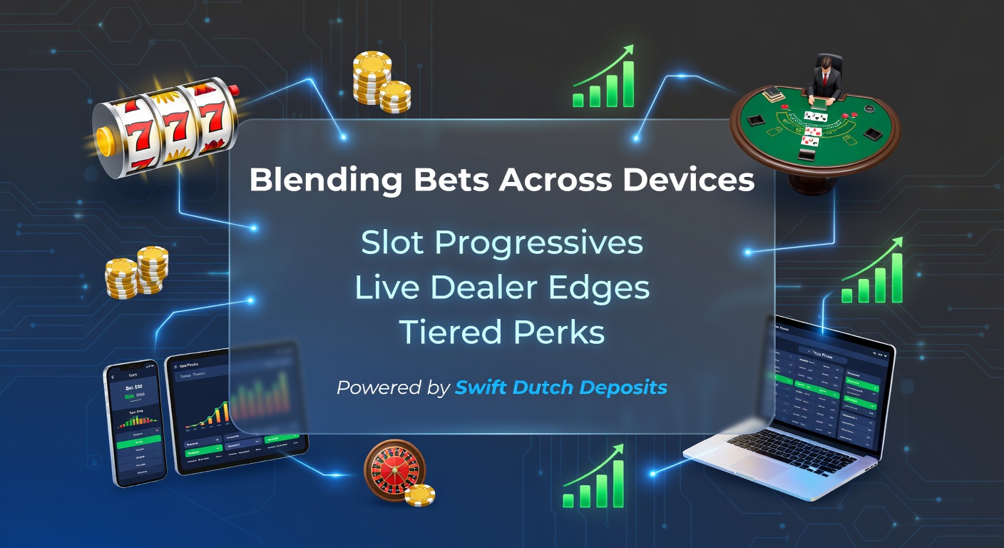 Speler wisselt naadloos tussen mobiel en desktop bij progressieve slots en live dealer tafels, met iDEAL deposit in beeld