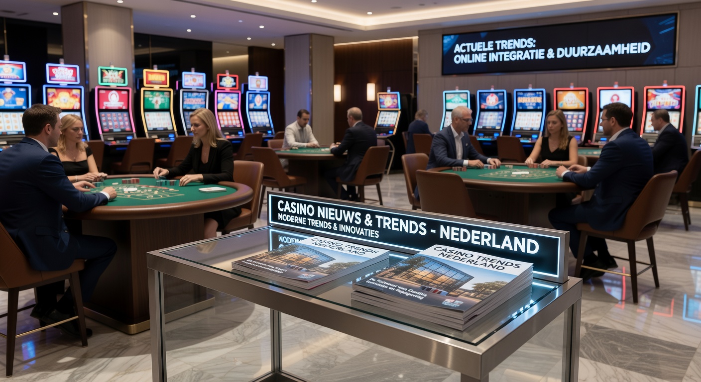 Logo van LeoVegas Studios met afbeeldingen van kleurrijke slotmachines tegen een Nederlandse vlag achtergrond