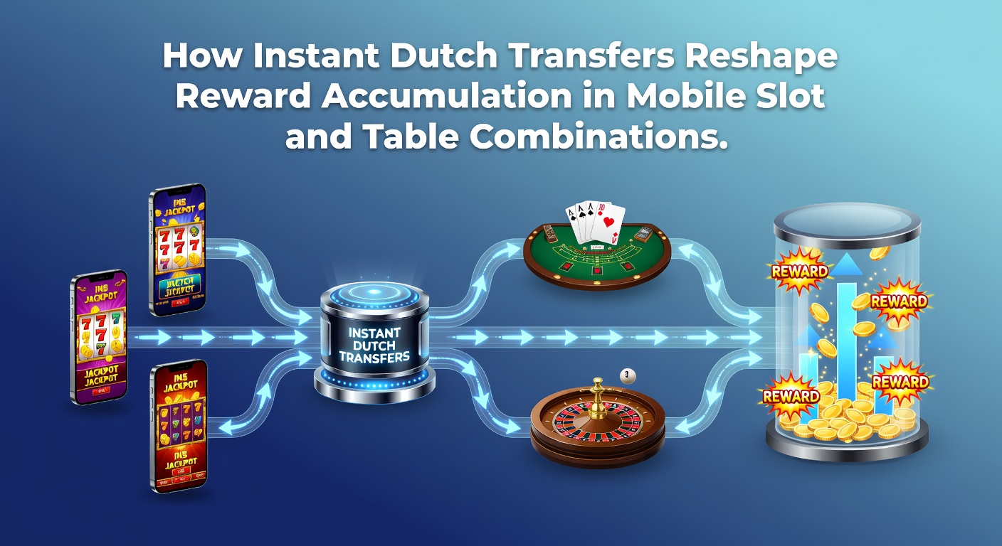 Illustratie van mobiele slots en live tafelspellen met directe iDEAL-transfers die beloningen versnellen