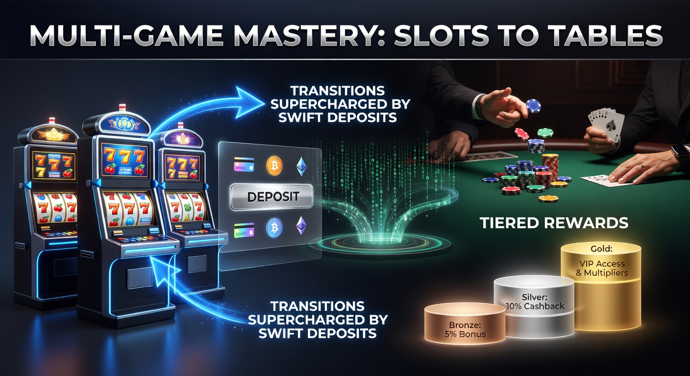 Speler schakelt naadloos over van een slotmachine naar een live blackjacktafel op een mobiel scherm, met iDEAL-depositknop zichtbaar en beloningslevels op de achtergrond