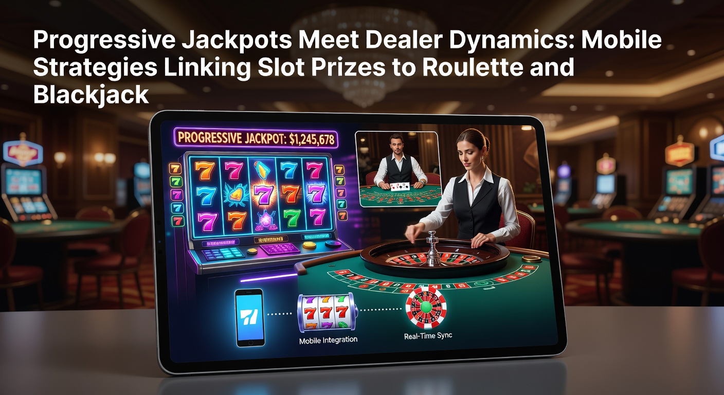 Grafiek met lijnen die progressieve jackpot-groei tonen naast pieken in live roulette- en blackjack-winsten op mobiele platforms